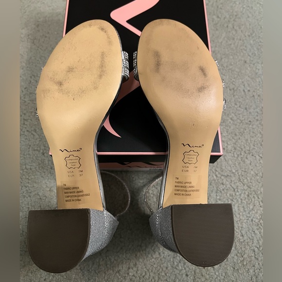 Sparkly Block heel open toe sandals - Picture 5 of 7